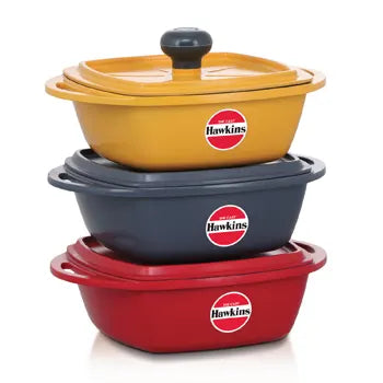Premium Ceramic Casserole Set with Lids – Heat Retaining Serving Bowls (Set of 3)