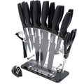 Professional Kitchen Knife Set with Acrylic Stand – 17-Piece Stainless Steel Knife Set