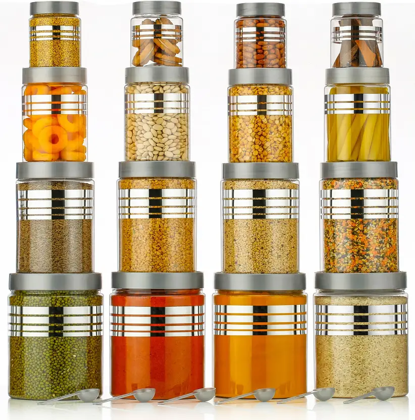 Premium Stackable Kitchen Storage Container Set – Airtight Jars for Dry Food & Spices